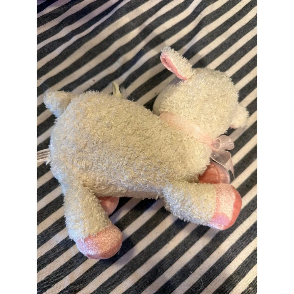 Kids Preferred Musical Wind Up Lamb Plush 2004 Cream Pink Nursery Toy 8